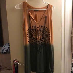 Brown and green long tunic/dress versatile